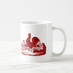 Mug Ferme vintage de pays de coq rouge élégant
