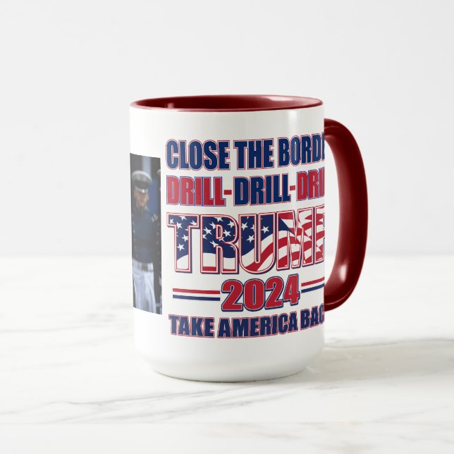 Mug Fermer le forage à la frontière Trump 2024 (Devant droit)