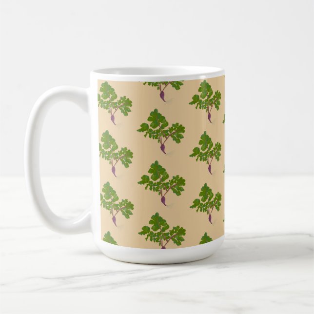 Mug Fermier Radish Turnips Plante jardinage Motif (Gauche)