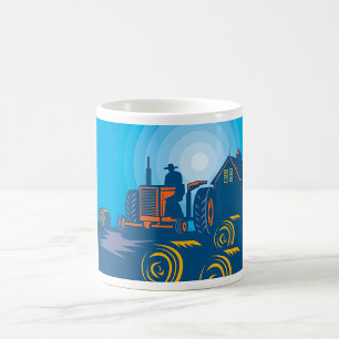 Mug Fermier Sur Un Tracteur