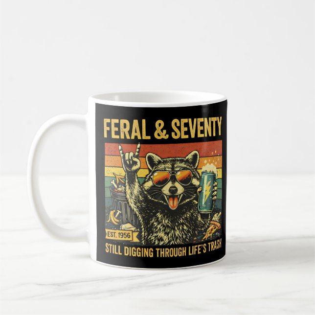 Mug Féroce et Soixante-dix 70e Anniversaire Sarcastiqu (Gauche)