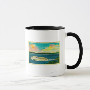 Mug Ferry de Kalakala, Puget Sound, montagnes