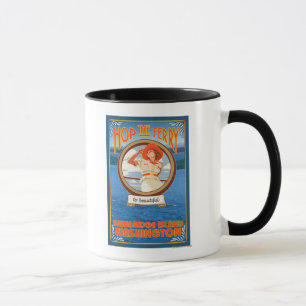 Mug Ferry d'équitation de femme - île de Bainbridge,