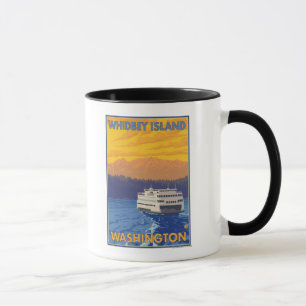 Mug Ferry et montagnes - île de Whidbey, Washington