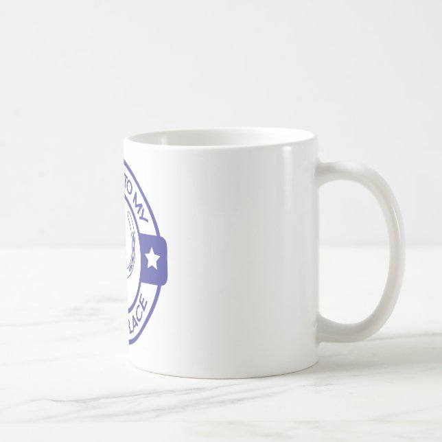 Mug Fers à cheval heureux de l'endroit A258 bleus (Droite)