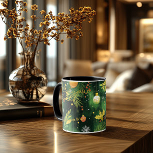 Mug Festif Artistique Personnalisé, Nom Personnalisé E