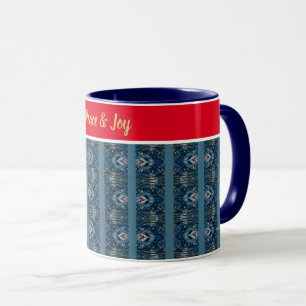 Mug festif bleu et rouge par la poète Adiela Akoo