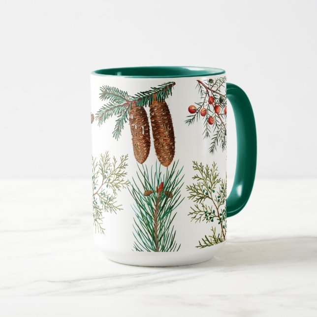 Mug Festif de la forêt de pins de Noël (Devant droit)