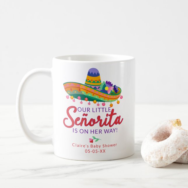 Mug Festif Floral Fiesta Little Señorita Baby shower (Avec donut)