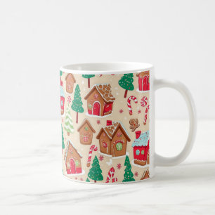 Mug Festif Noël Gingerpain Maisons Arbres Motif