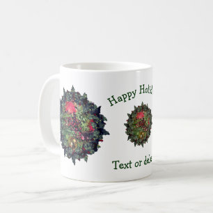 Mug Festif Wreath Fête de Noël personnalisée