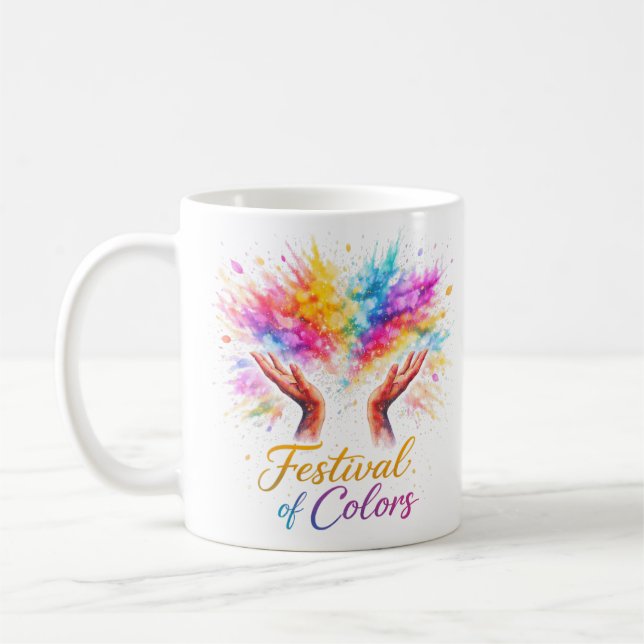 Mug Festival des couleurs - Holi Mains Explosion de co (Gauche)