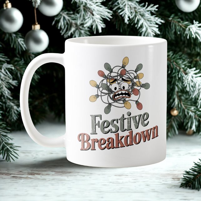 Mug Festive Breakdown | Tangled Lights Holiday Humor   (Créateur téléchargé)