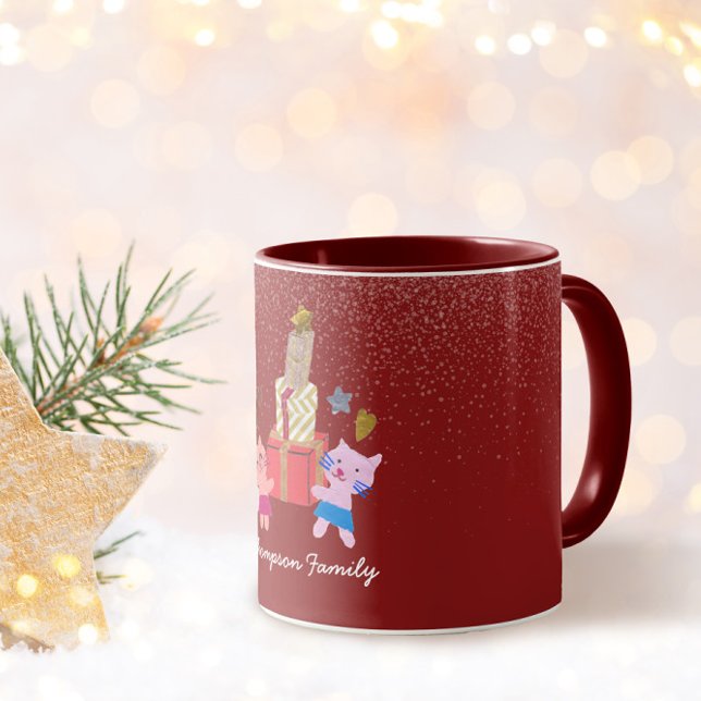 Mug Festive chats et présente Noël rouge Noël (Créateur téléchargé)