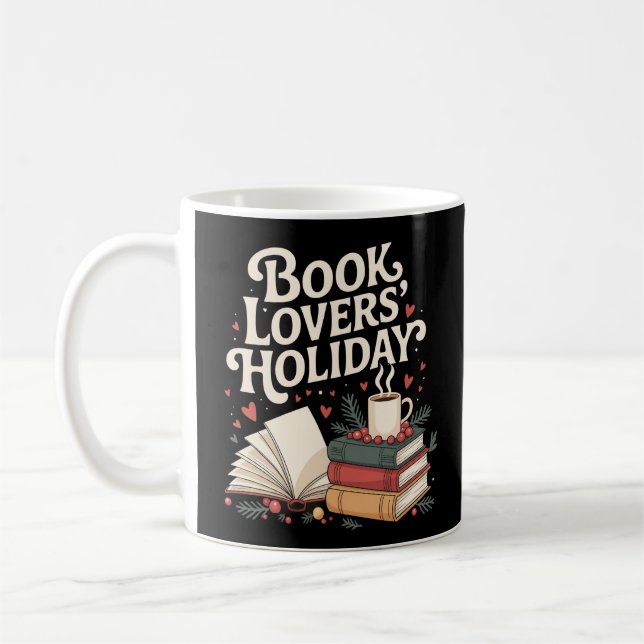 Mug Festive Cosy Book Lovers Vacances Retro Noël (Gauche)