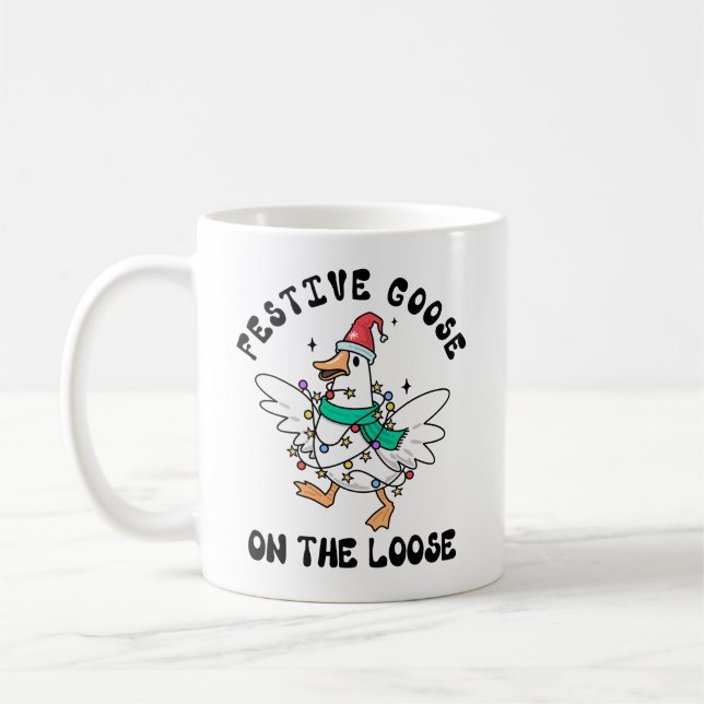 Mug  Festive Goose on the Loose Christmas (Gauche)