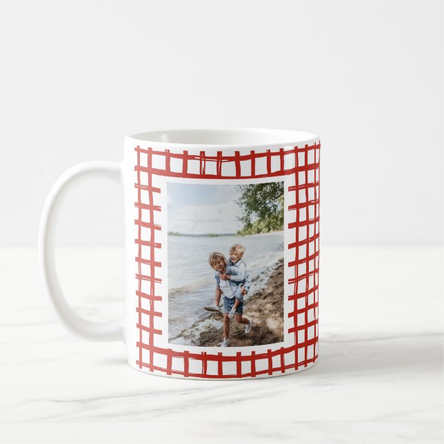 Mug Festive Main Rouge Dessinée Plaid 2 Photo (Gauche)