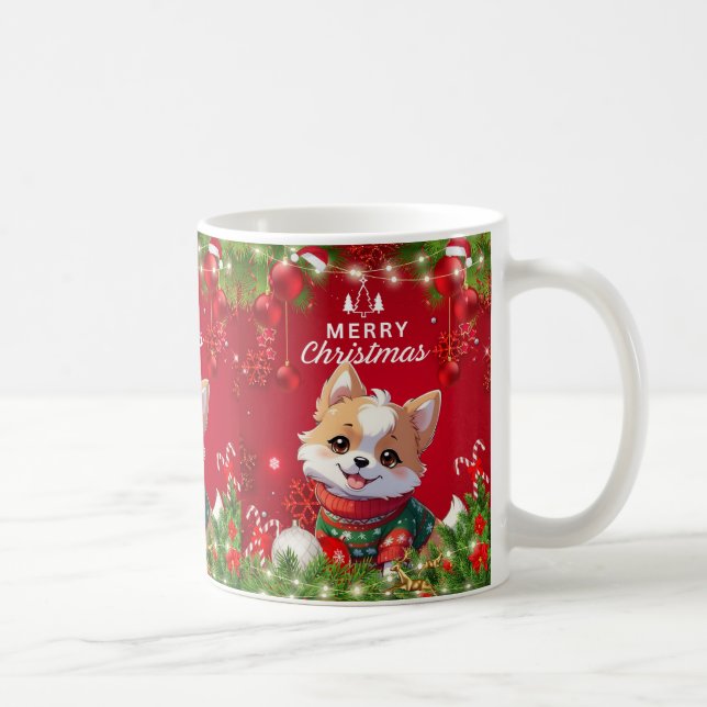 Mug "Festive Noël des chiots" (Droite)