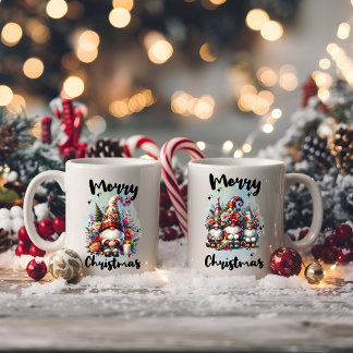 Mug Festive Nordic Gnome Trio with Candles and Winter