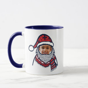 Mug Festive Plaid Santa Claus Caractère Photo Holiday