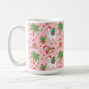 Mug Festive Sloths and Llamas Motif de vacances