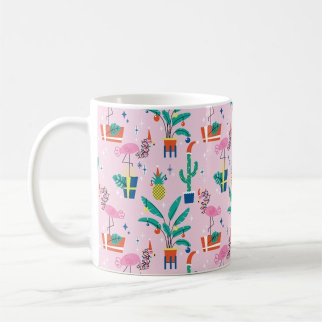 Mug Festive Tropical Noël Motif (Gauche)