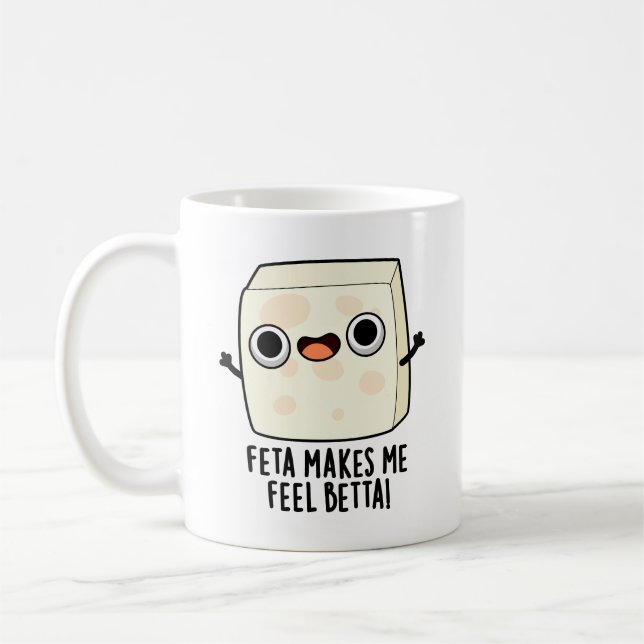 Mug Feta Me Rend Plus Heureux Blague Fromage Drôle  (Gauche)