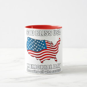 Mug Fête commémorative de Dieu béni USA