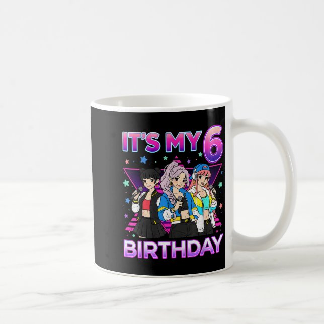 Mug Fête d'anniversaire de 6 ans K p Enfants Filles de (Droite)