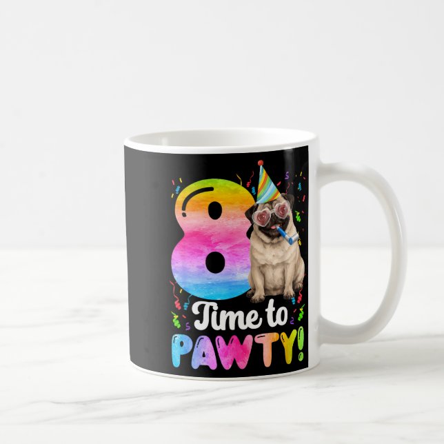 Mug fête d'anniversaire de 8 ans de pug huit ans de ch (Droite)