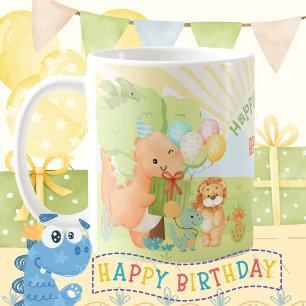 Mug Fête d'anniversaire de dinosaure pour enfants à l'