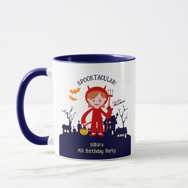Mug Fête d'anniversaire de fille en costume d'Hallowee (Gauche)
