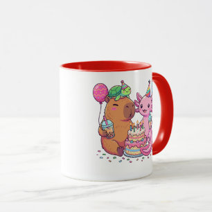 Mug Fête d'anniversaire mignonne de capybara Kawaii et