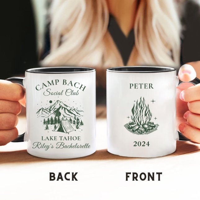 Mug Fête de Bachelorette de Camp Moderne Personnalisé (Créateur téléchargé)