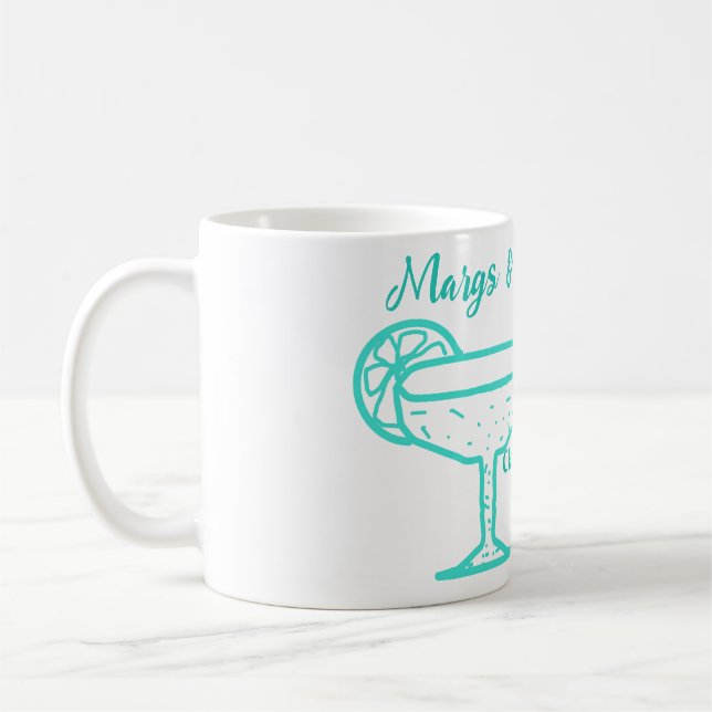 Mug Fête de Bachelorette Turquoise Margs & Matrimony  (Gauche)