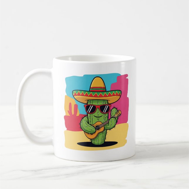 Mug Fête de cactus joyeux dessin animé – Amusement du  (Gauche)