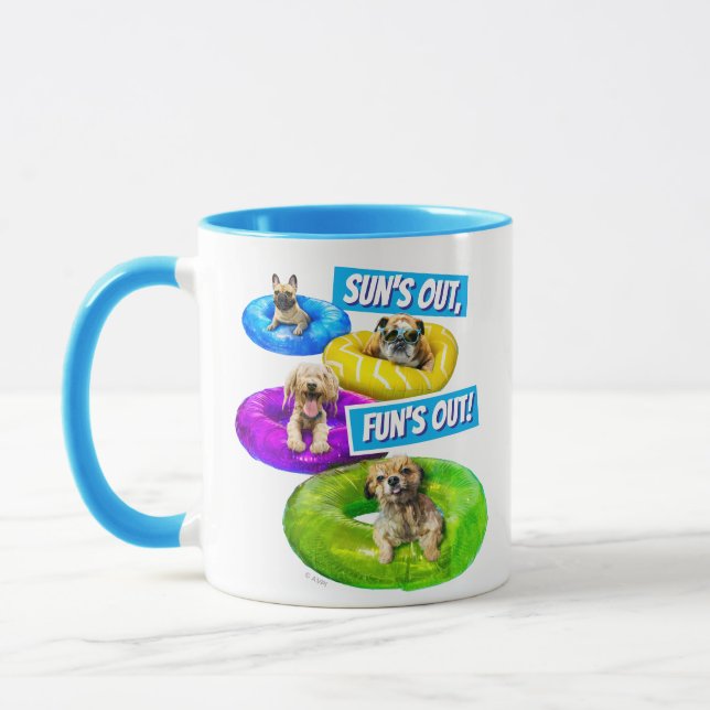 Mug Fête de chien dans la piscine (Gauche)