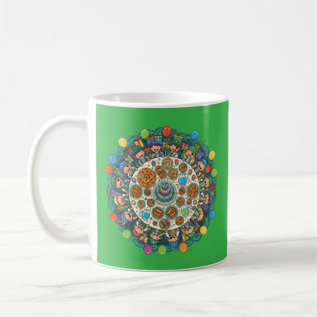 Mug Fête de costume de pirate vert pour enfants (Gauche)