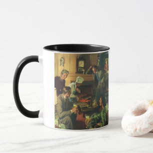 Mug Fête de famille vintage, cuisson de steaks et bièr