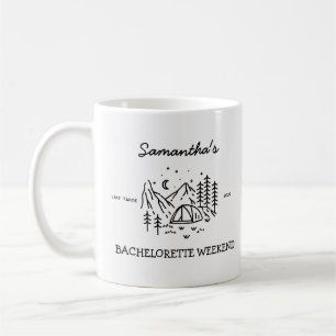Mug Fête de Fiançailles Simple Moderne de Camping dans