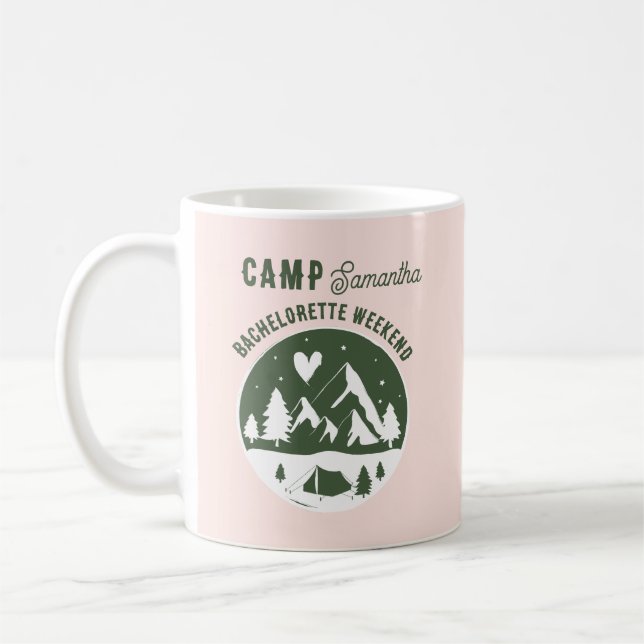 Mug Fête de Fille à Campagne Camping Bach Rose (Gauche)
