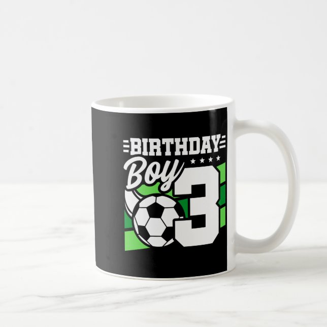 Mug Fête de football de 3 ans 3e anniversaire garçon  (Droite)