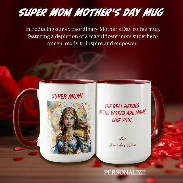 Mug Fête de la mère de Super Maman (Créateur téléchargé)