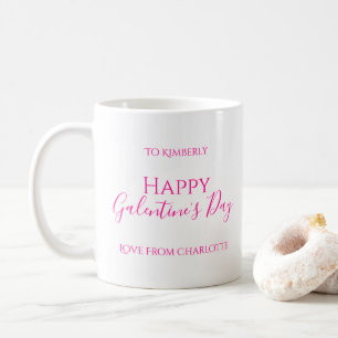Mug Fête de la Saint-Galentin rose-chaud moderne