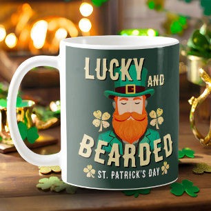 Mug Fête de la Saint-Patrick Lucky et intrigué Leprech