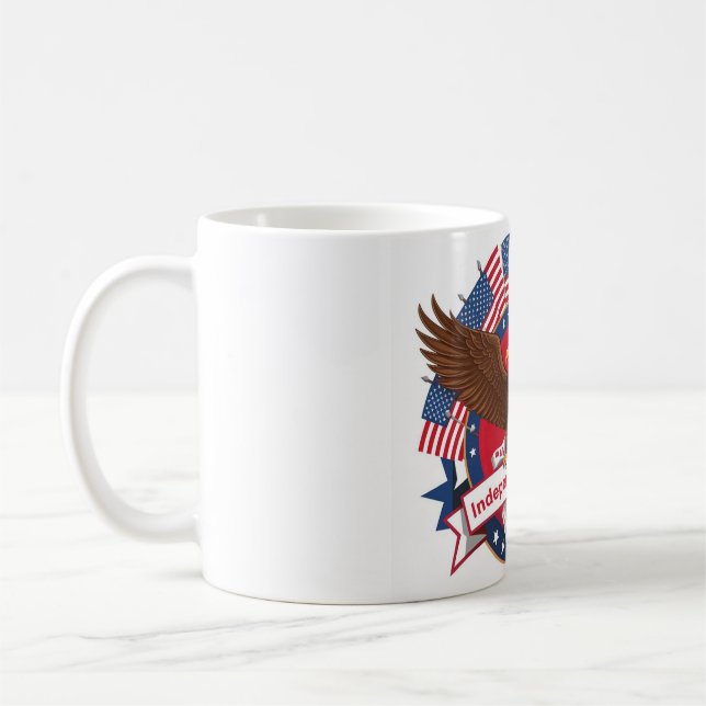 Mug Fête de l'Indépendance avec notre 4 juillet unique (Gauche)