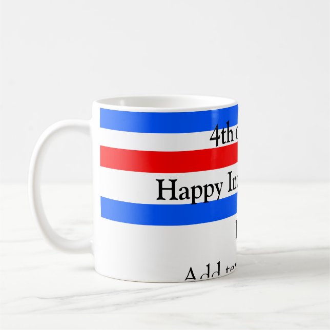 Mug Fête de l'indépendance des bandes bleues rouges 4  (Gauche)