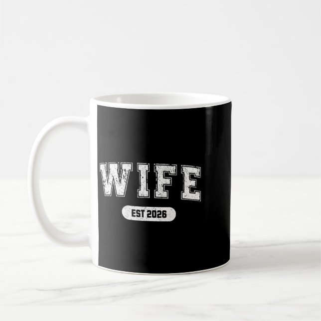 Mug Fête de mariage de célibataire femme et mari est 2 (Gauche)