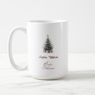 Mug Fête de naissance bébé Noël carreaux vintage