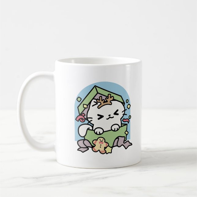 Mug Fête de Noël avec Purr-ty Time Cat (Gauche)